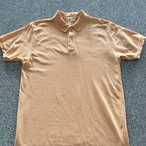 J. Crew Polo Shirt Mens M Short Sleeve Orange Vintage Made In USA‎